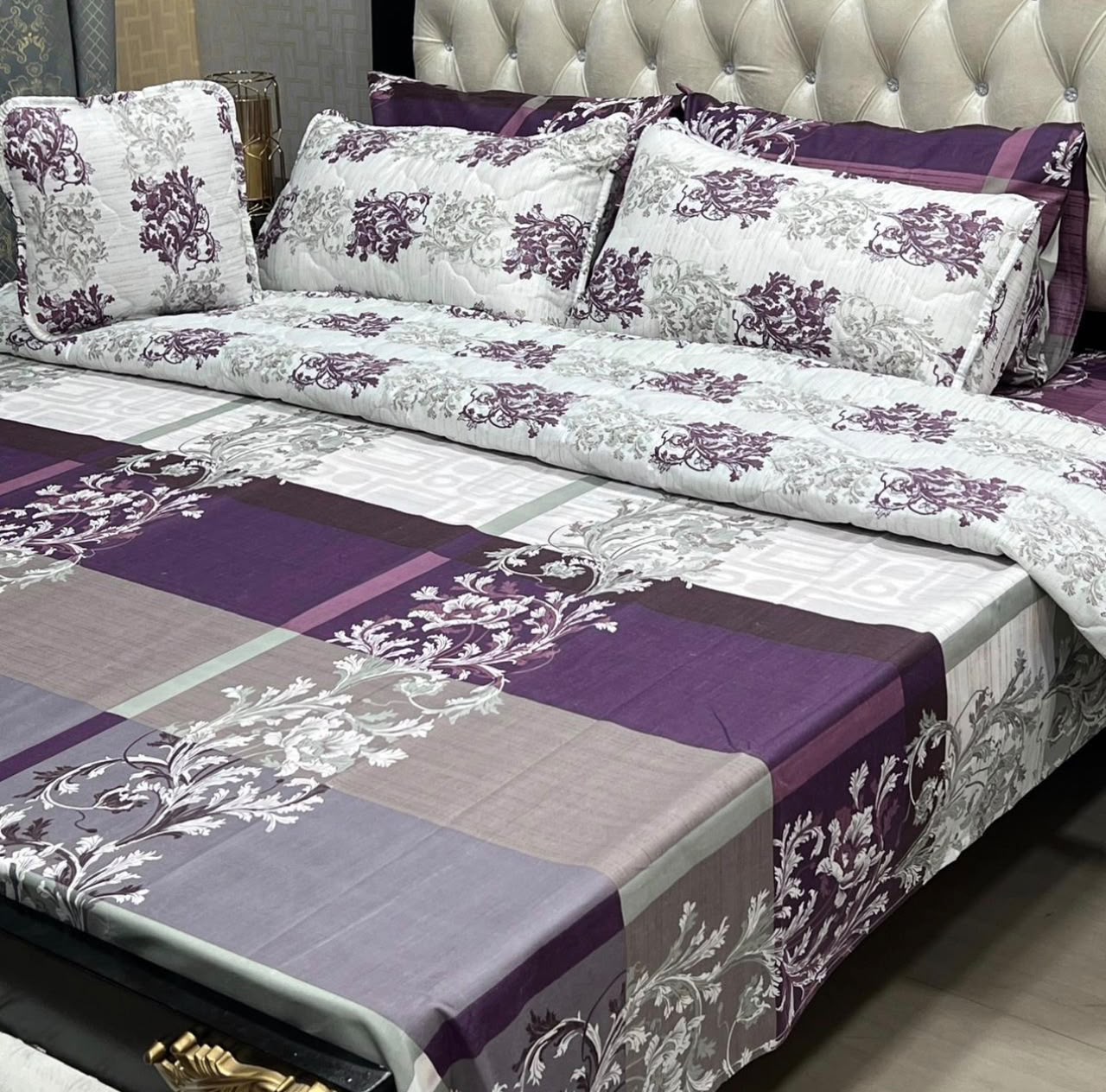 7-Piece Purple Floral Comforter Set