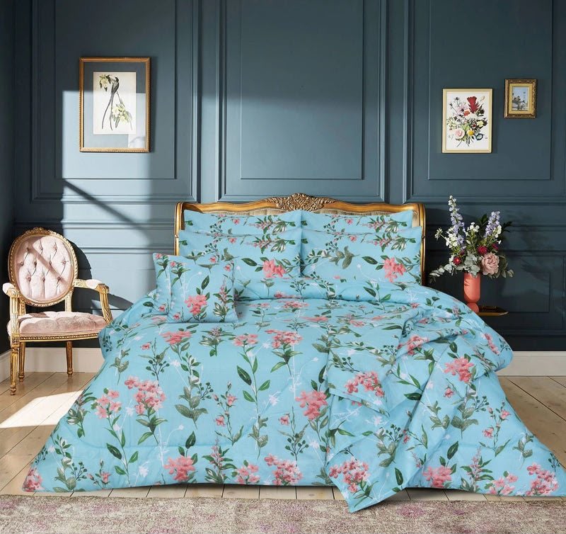 Sky Blossom Floral Comforter Set