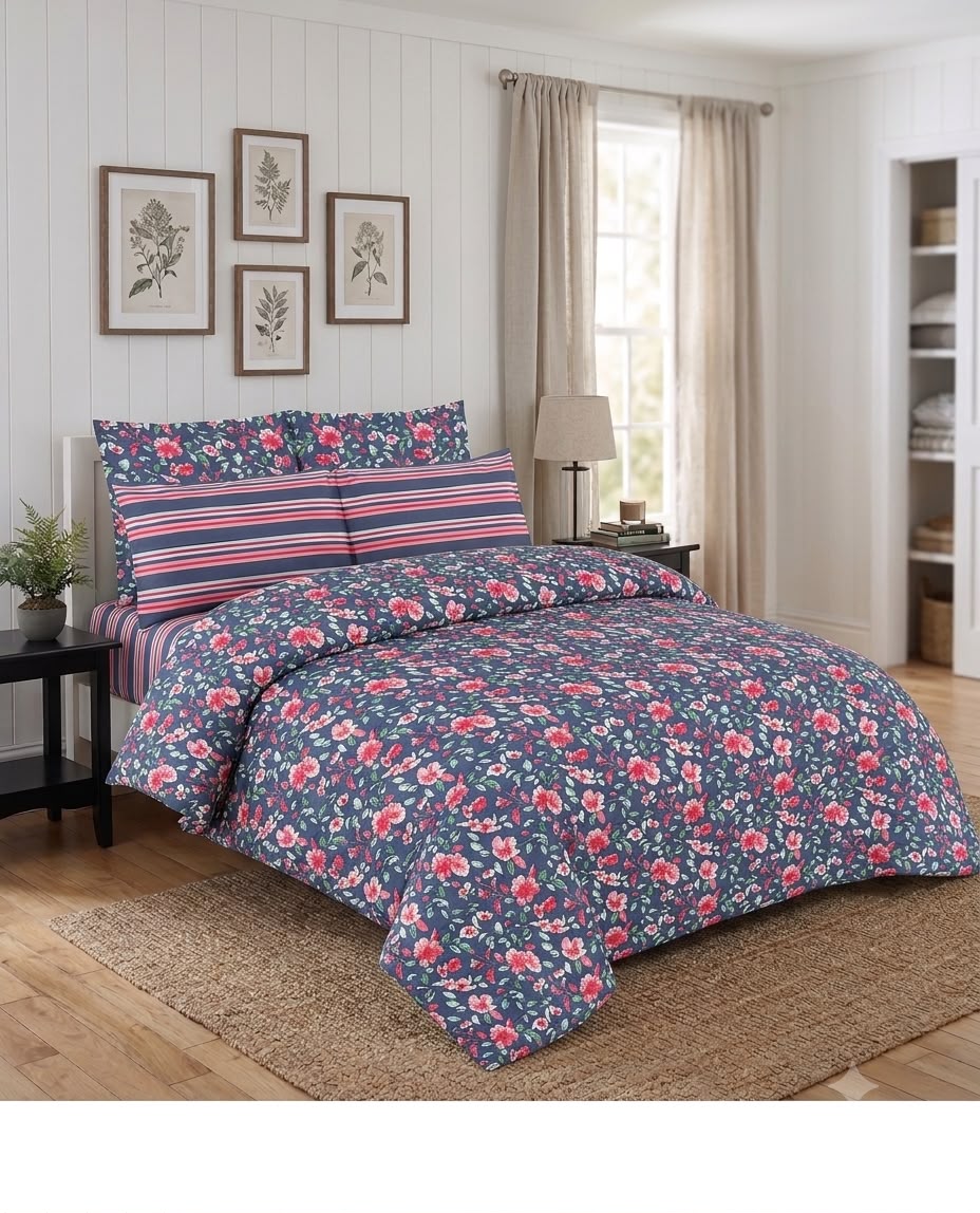 Floral Printed Cotton Bedsheet Set