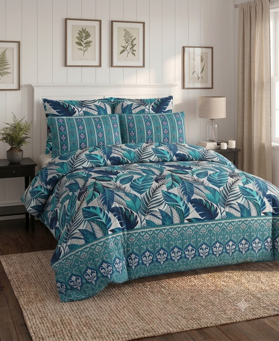 Tropical Leaf Cotton Bedsheet