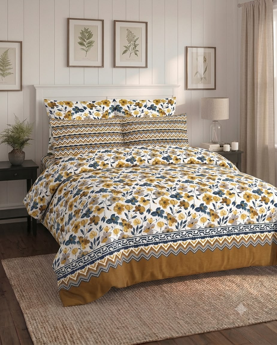 Sunflower Bloom Cotton Bedsheet Set