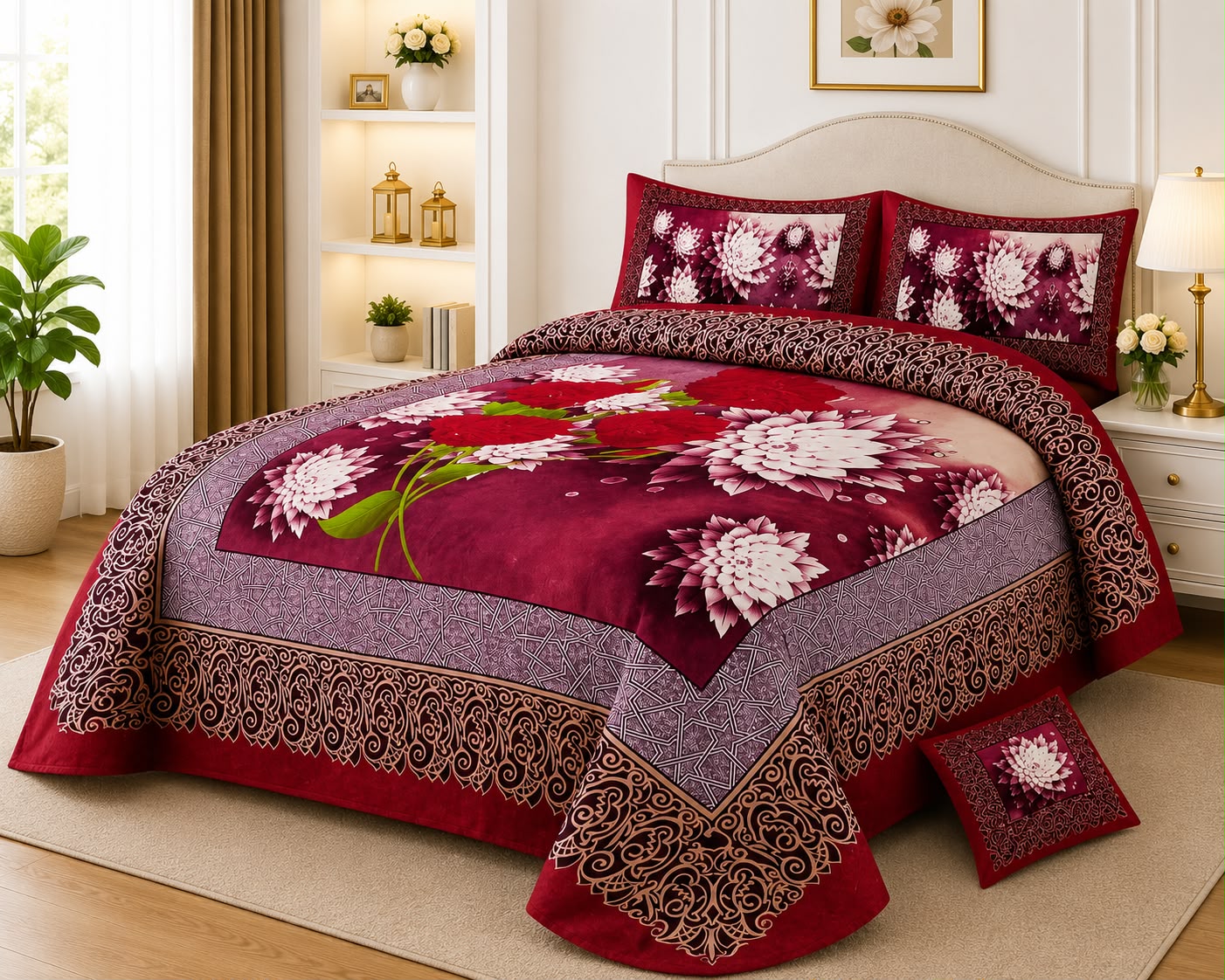 Royal Floral King Size Bedsheet Set