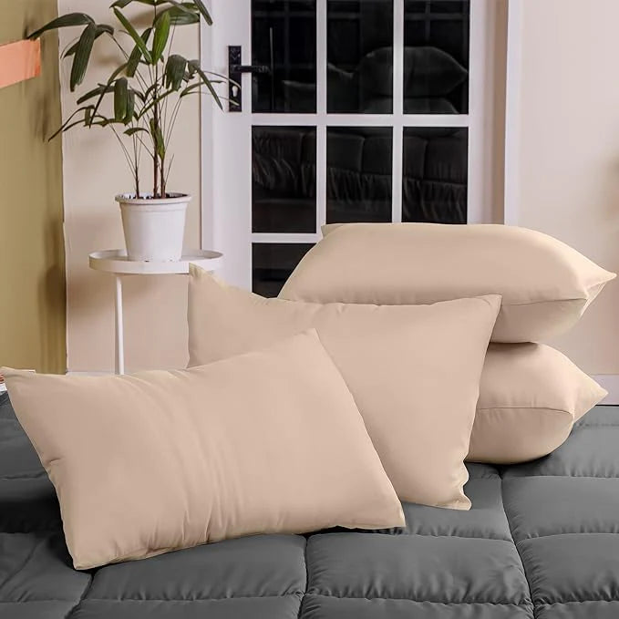 Ferrera Beige Pillow Case-Pack of 4