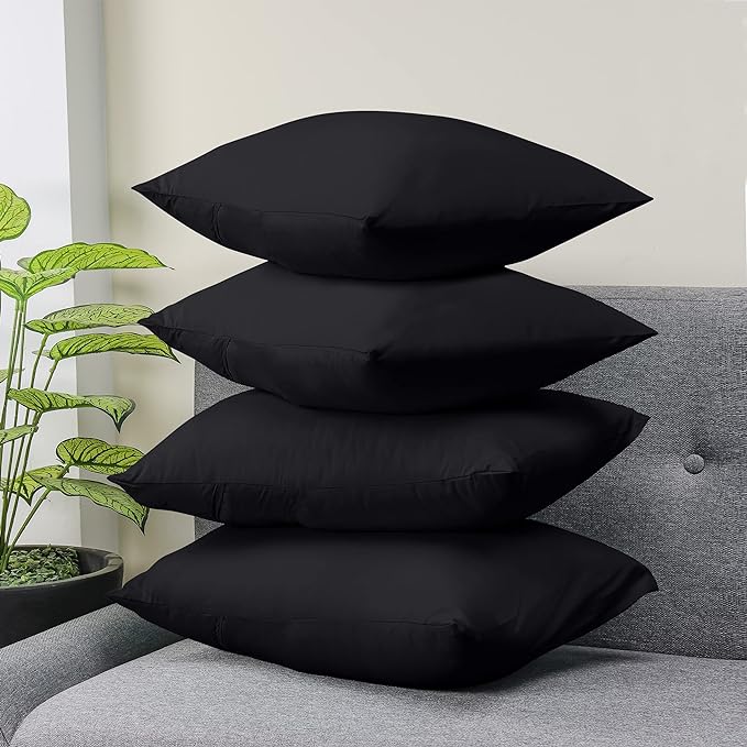 Ferrera Black Pillow Case-Pack of 4