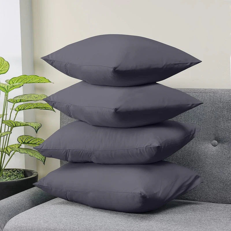 Ferrera Charcoal Grey Pillow Case-Pack of 4