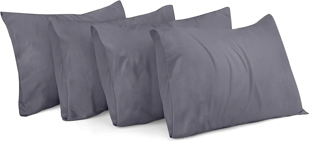 Ferrera Charcoal Grey Pillow Case-Pack of 4