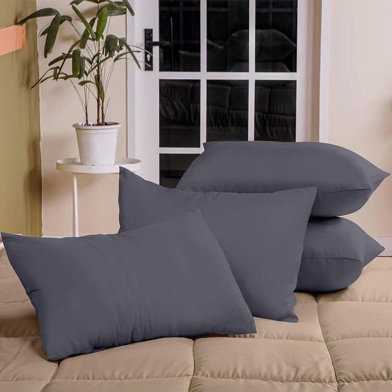 Ferrera Charcoal Grey Pillow Case-Pack of 4