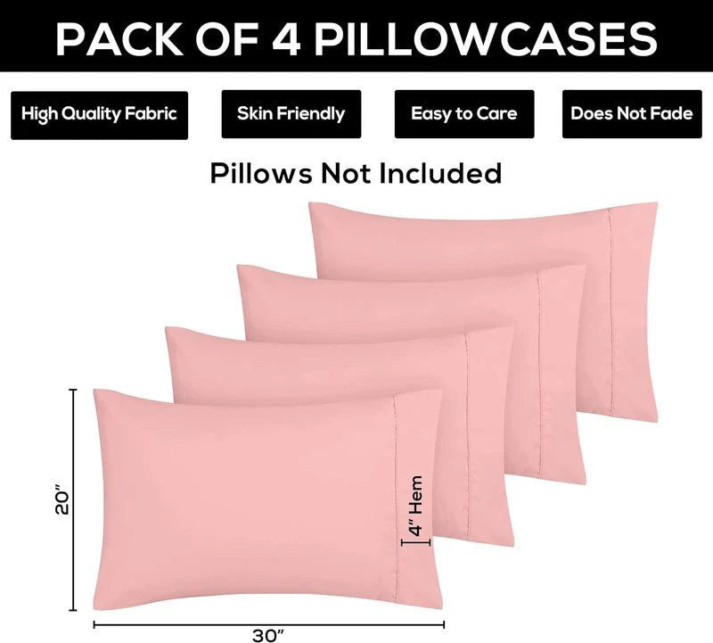 Ferrera Pink Pillow Case-Pack of 4