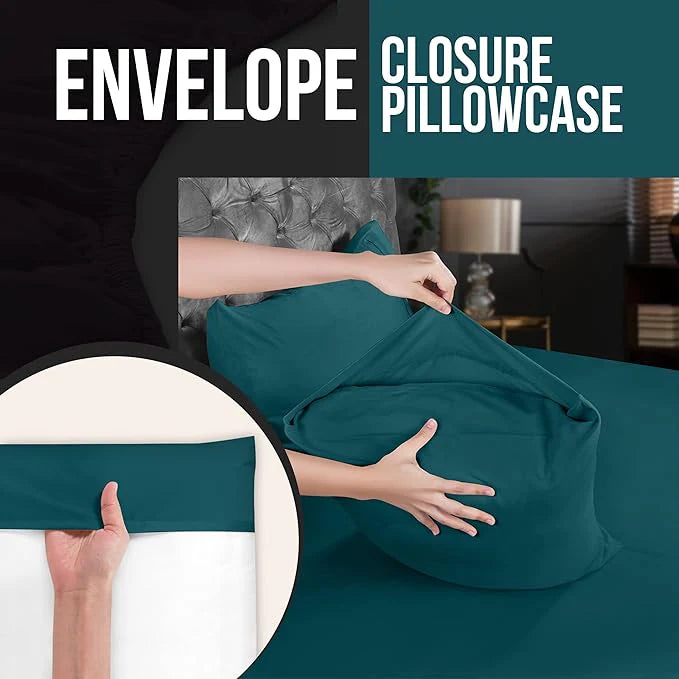 Ferrera Teal Pillow Case-Pack of 4