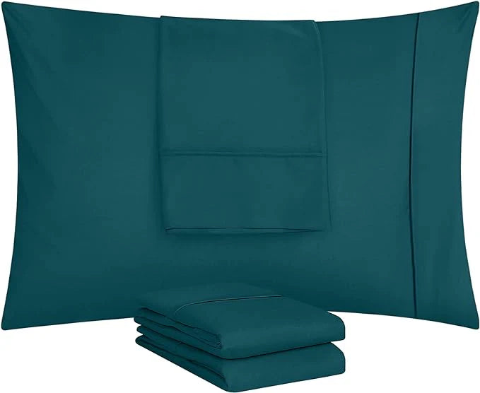 Ferrera Teal Pillow Case-Pack of 4