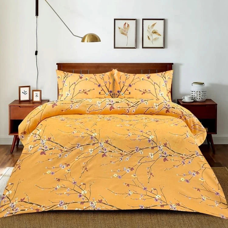Floral Turmeric-Bed Sheet Set