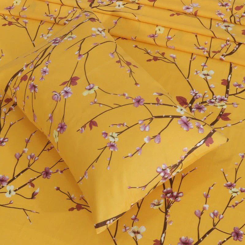 Floral Turmeric - Bed Sheet Set
