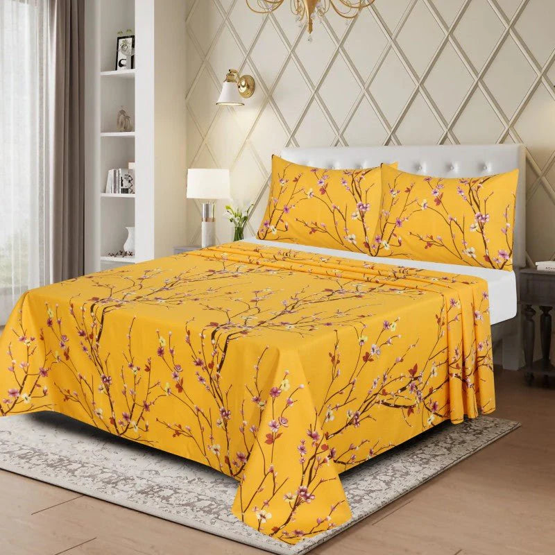 Floral Turmeric - Bed Sheet Set